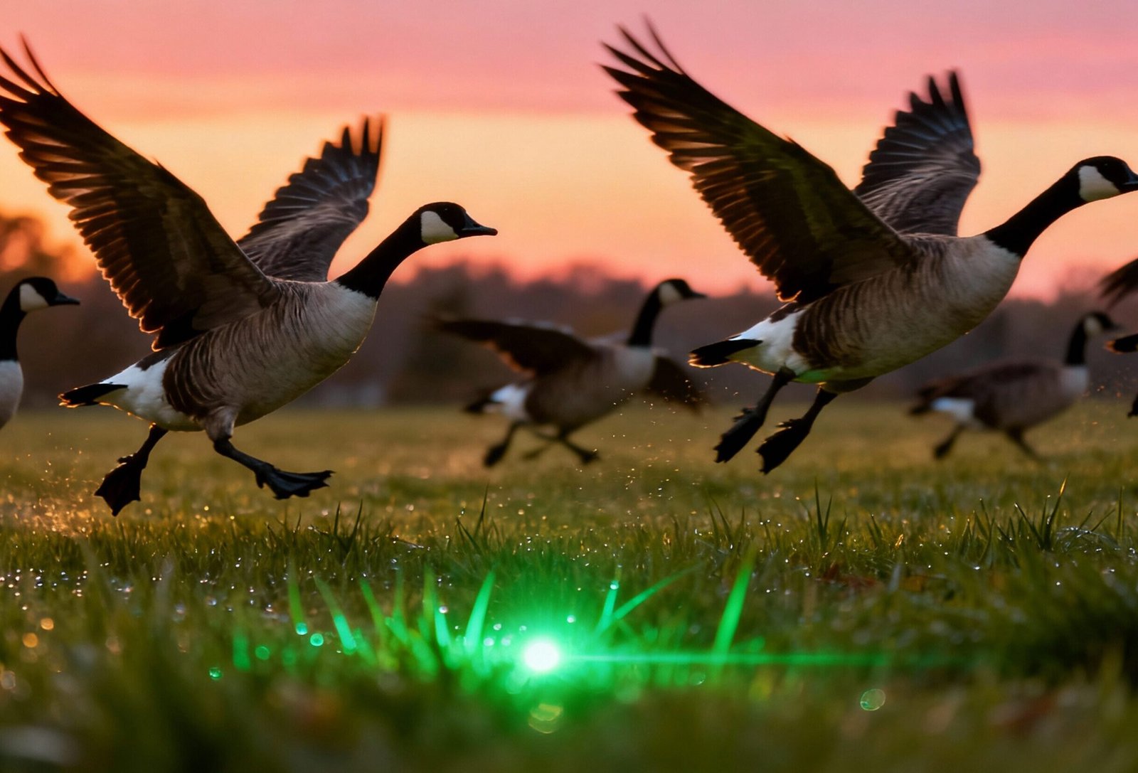 Goose laser scares away unwanted Canadian geese